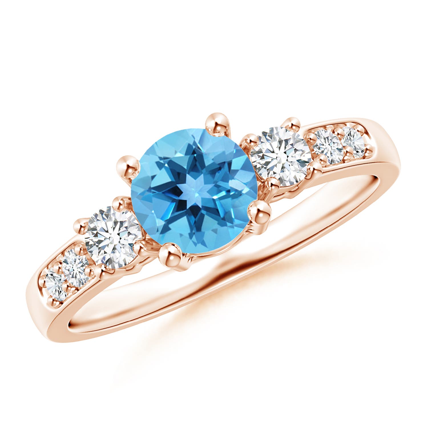 AA - Swiss Blue Topaz / 1.28 CT / 14 KT Rose Gold