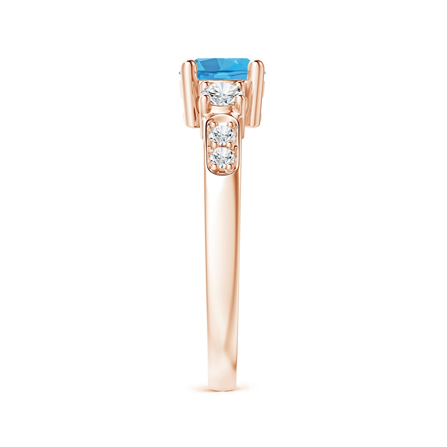 AA - Swiss Blue Topaz / 1.28 CT / 14 KT Rose Gold