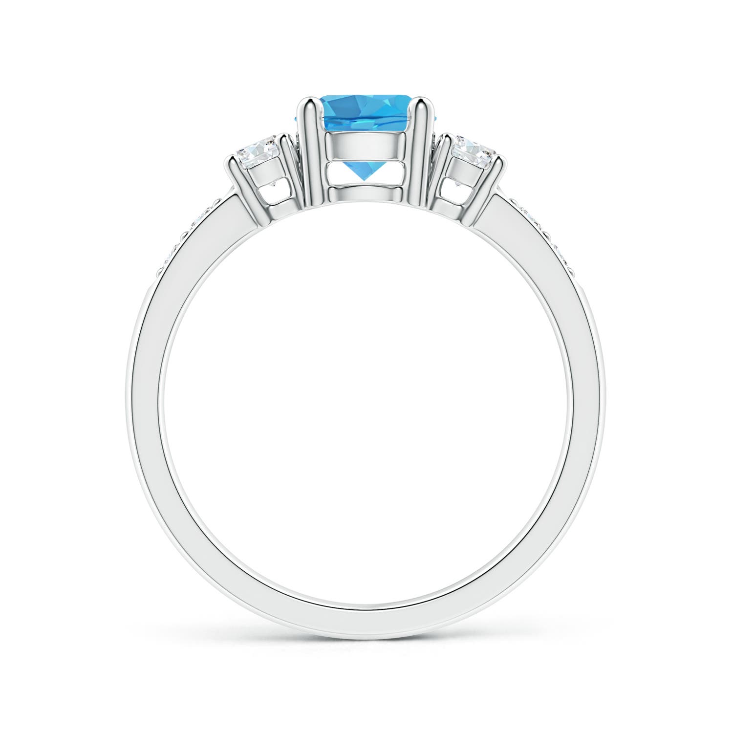 AA - Swiss Blue Topaz / 1.28 CT / 14 KT White Gold