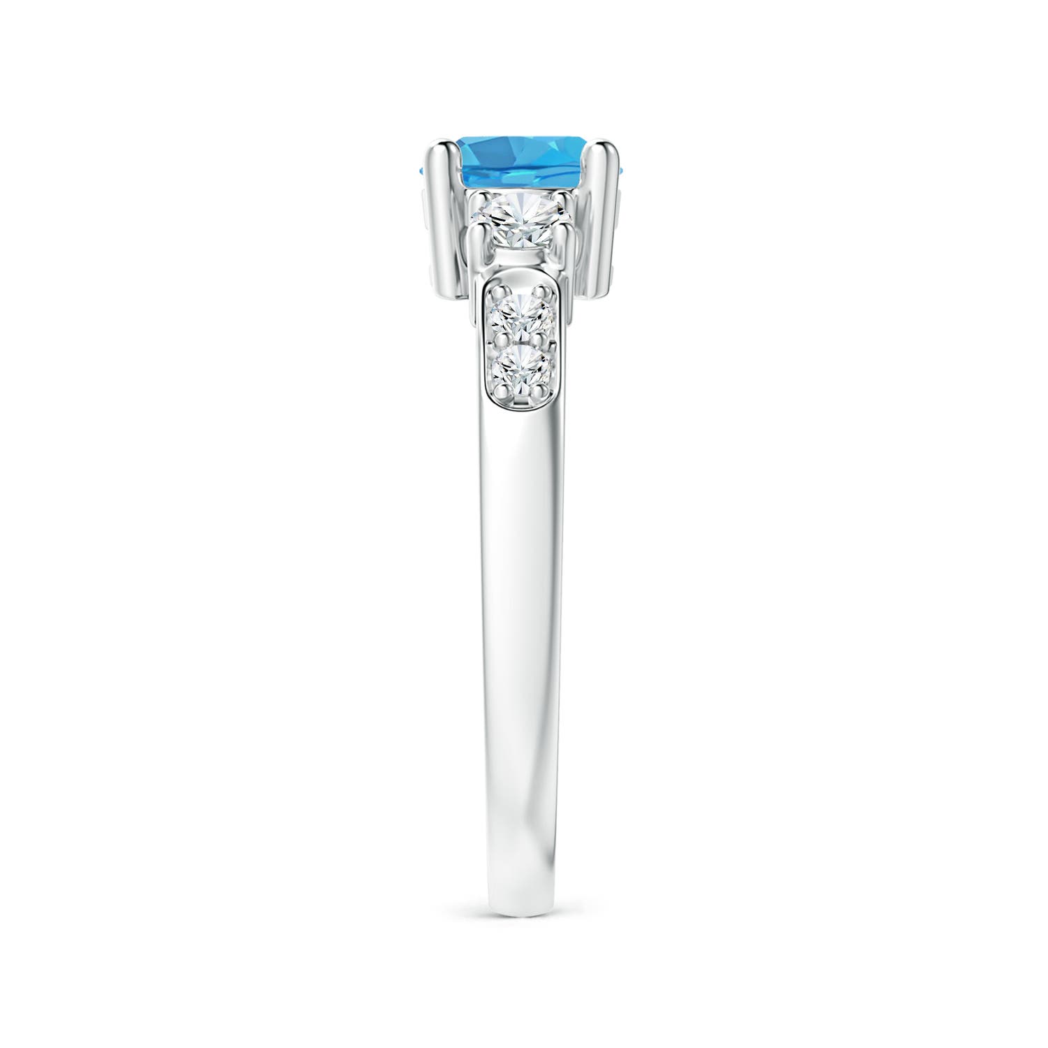 AA - Swiss Blue Topaz / 1.28 CT / 14 KT White Gold