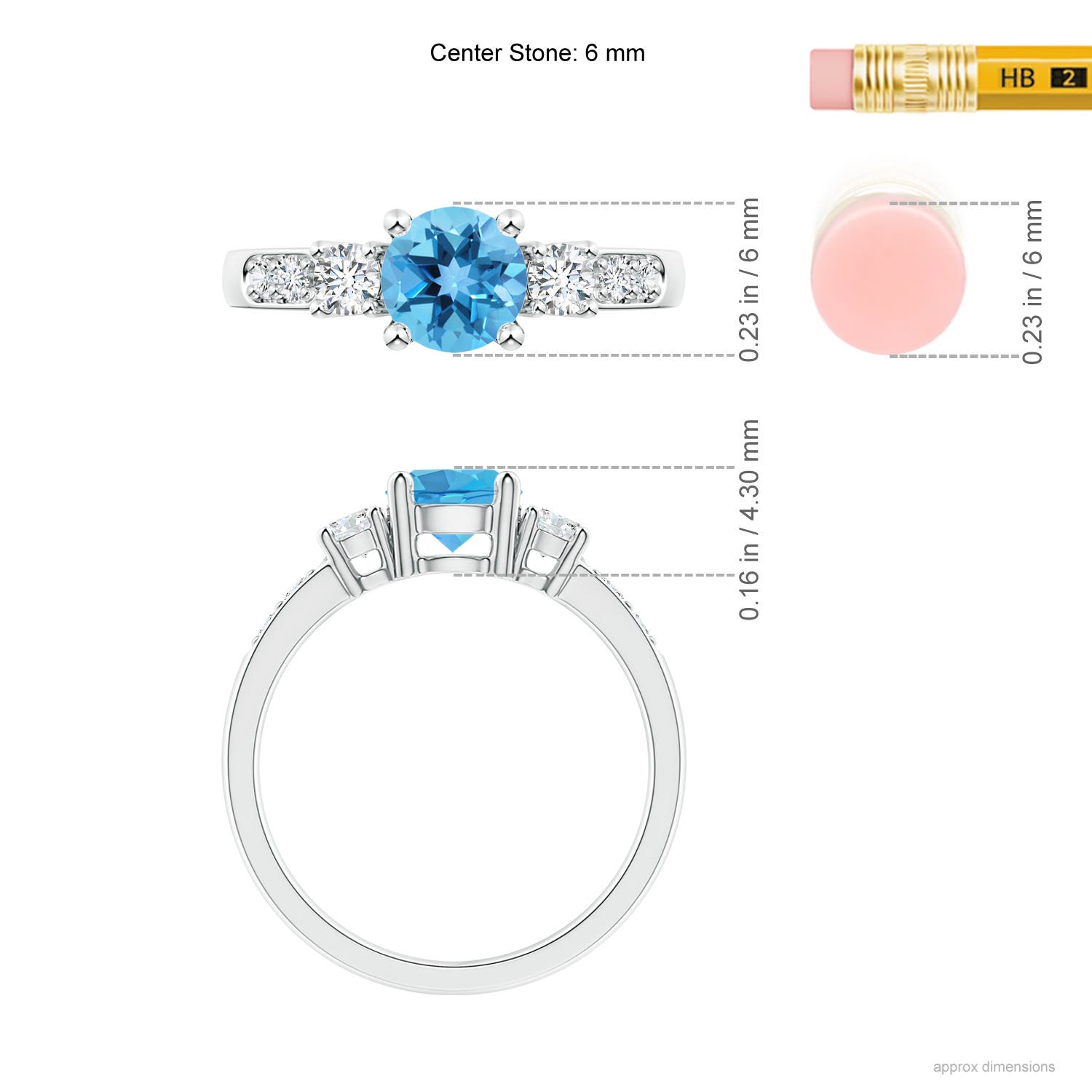 AA - Swiss Blue Topaz / 1.28 CT / 14 KT White Gold