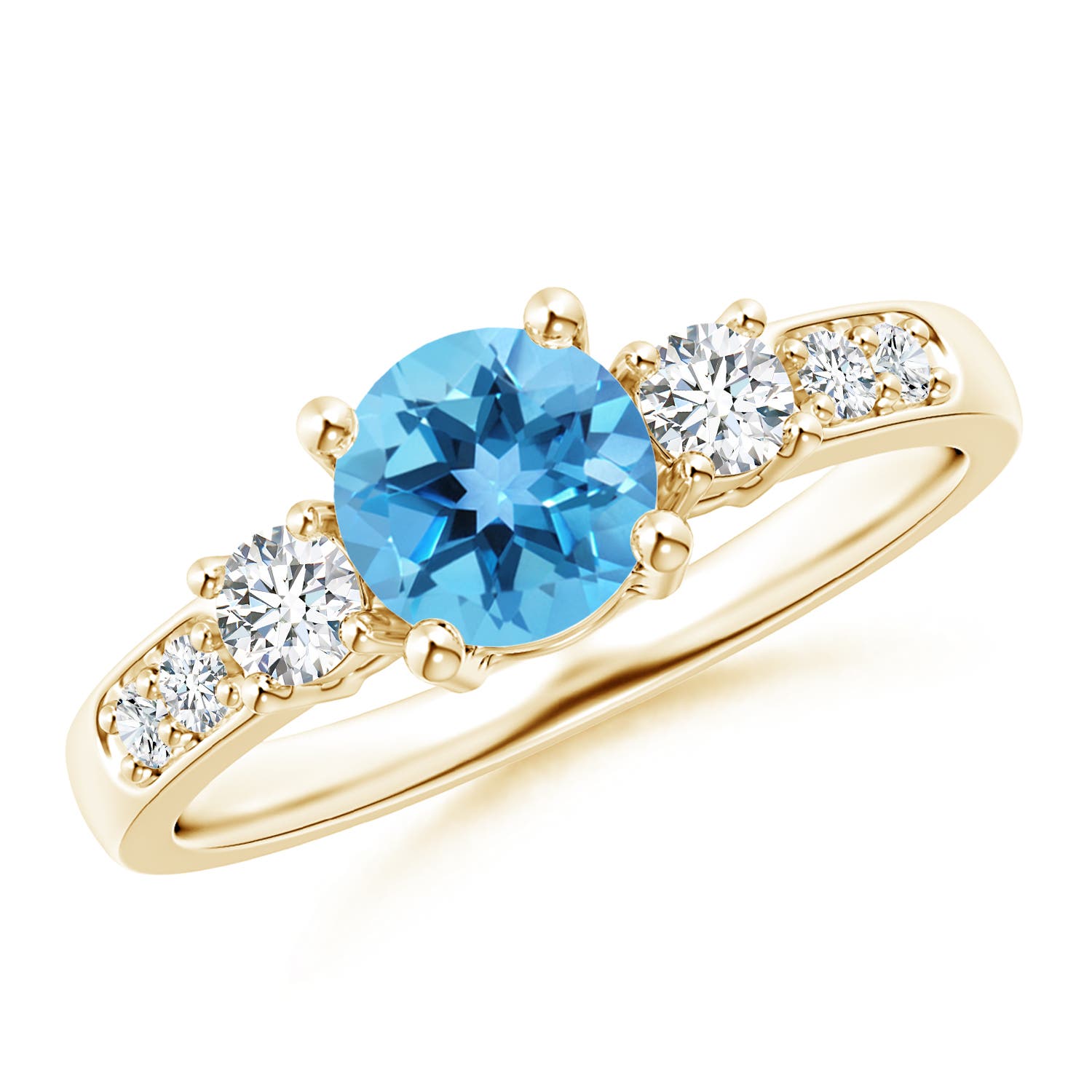 AA - Swiss Blue Topaz / 1.28 CT / 14 KT Yellow Gold