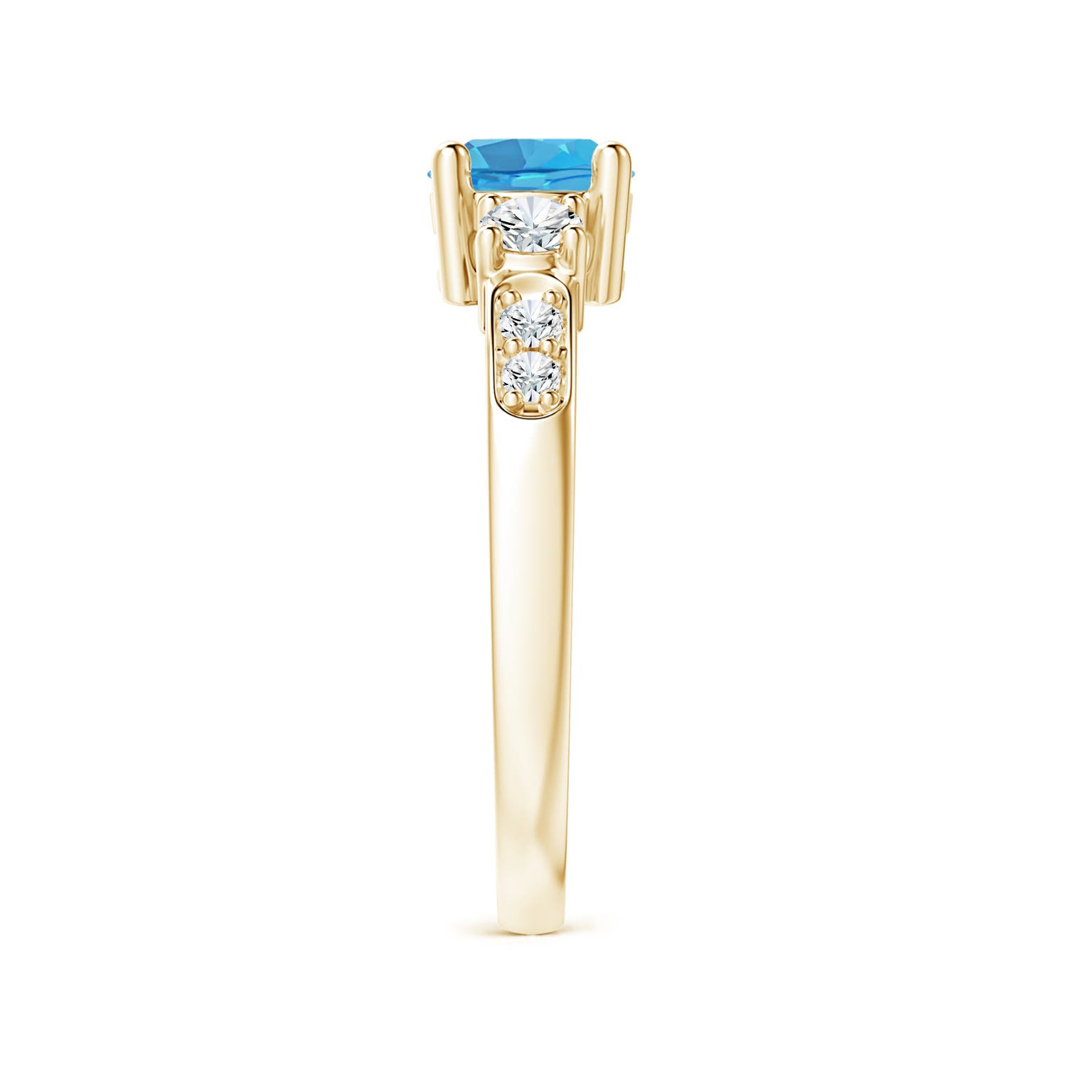 AA - Swiss Blue Topaz / 1.28 CT / 14 KT Yellow Gold