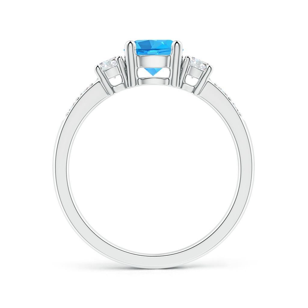 6mm AAA Three Stone Swiss Blue Topaz and Diamond Ring in White Gold - side_1