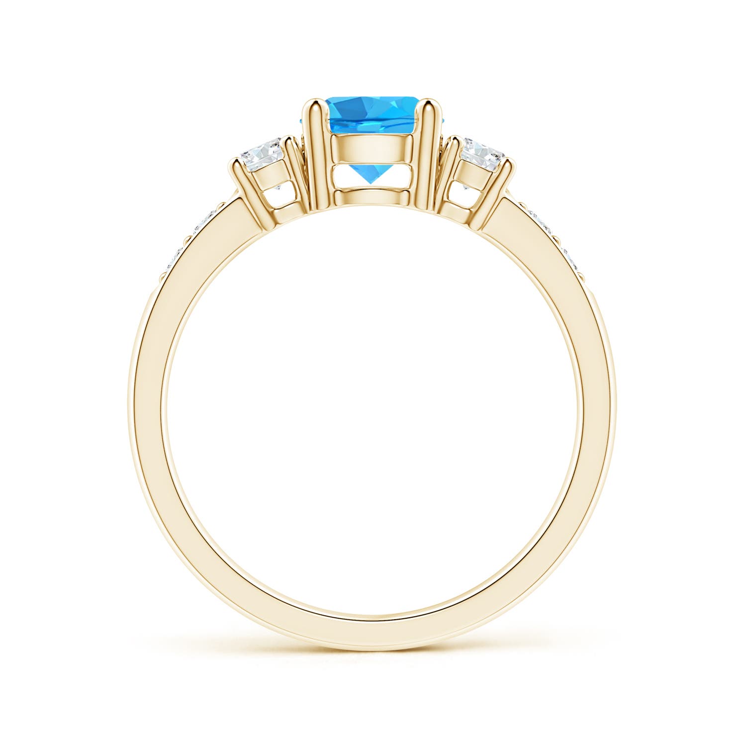 AAA - Swiss Blue Topaz / 1.28 CT / 14 KT Yellow Gold