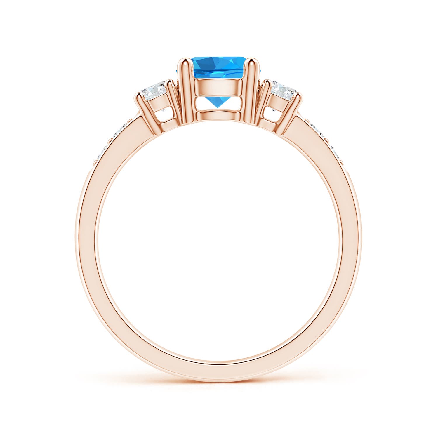 AAAA - Swiss Blue Topaz / 1.28 CT / 14 KT Rose Gold