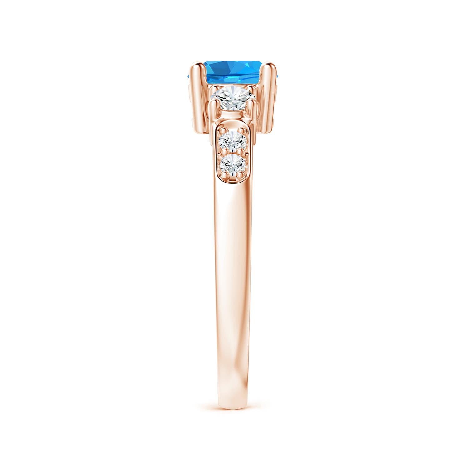 AAAA - Swiss Blue Topaz / 1.28 CT / 14 KT Rose Gold