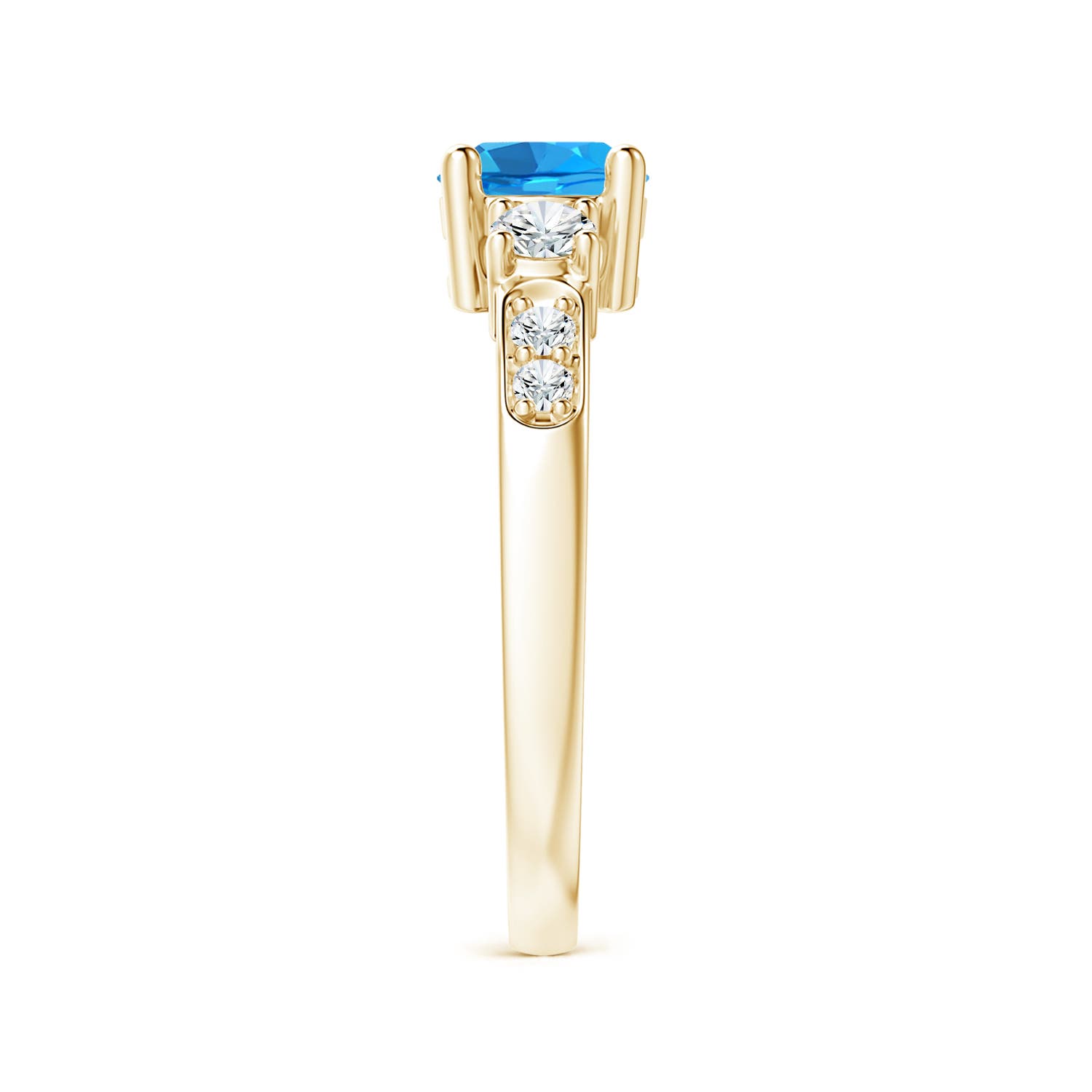 AAAA - Swiss Blue Topaz / 1.28 CT / 14 KT Yellow Gold