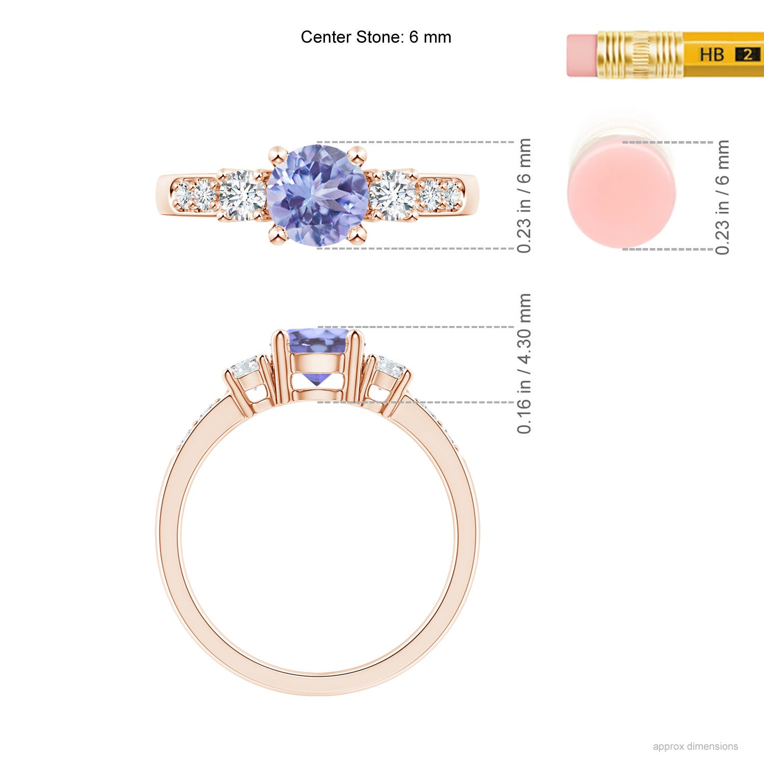 A - Tanzanite / 1.23 CT / 14 KT Rose Gold