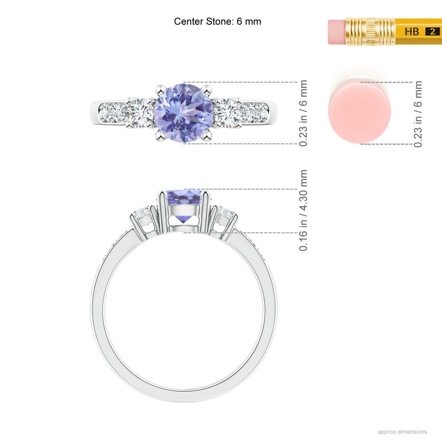 A - Tanzanite / 1.23 CT / 14 KT White Gold