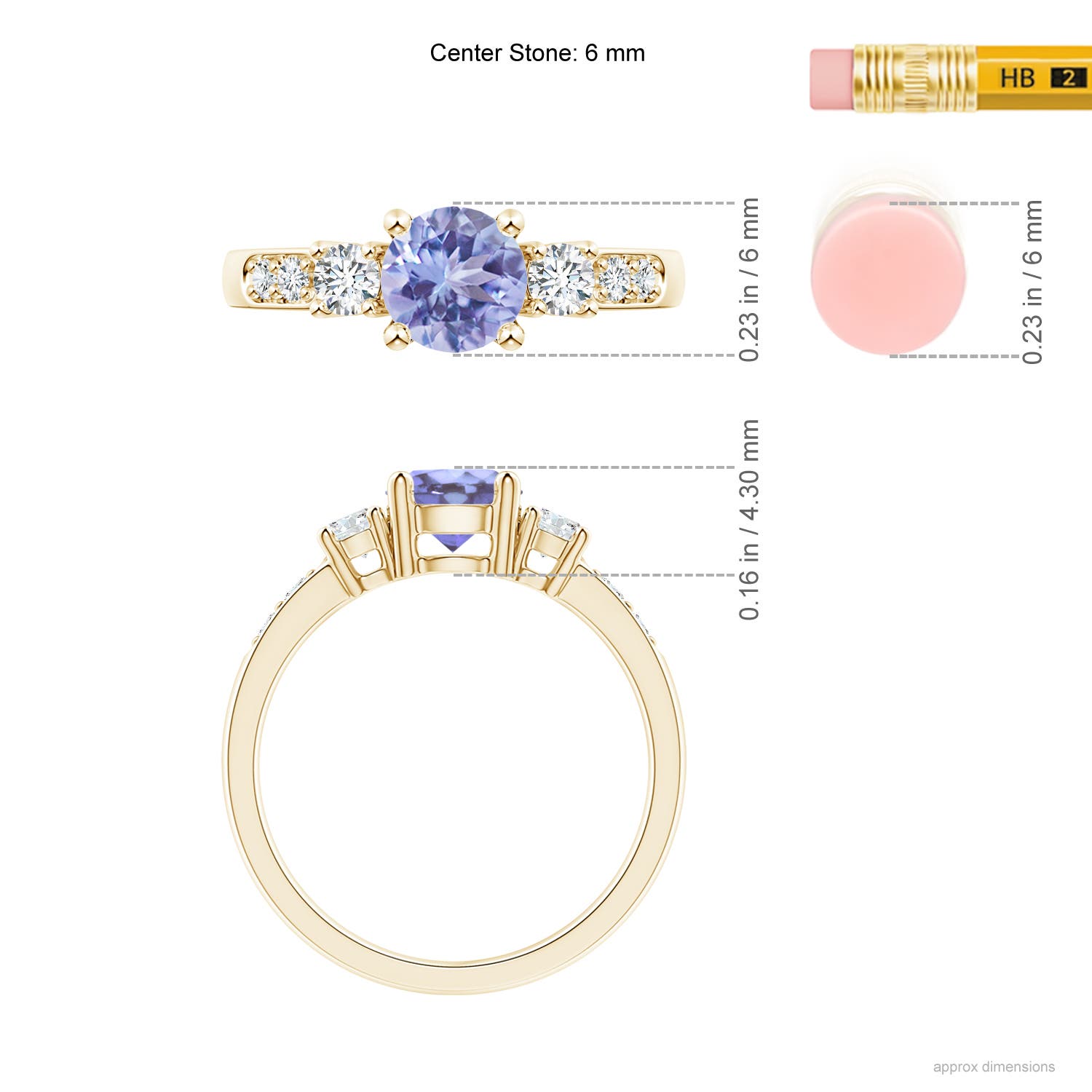 A - Tanzanite / 1.23 CT / 14 KT Yellow Gold