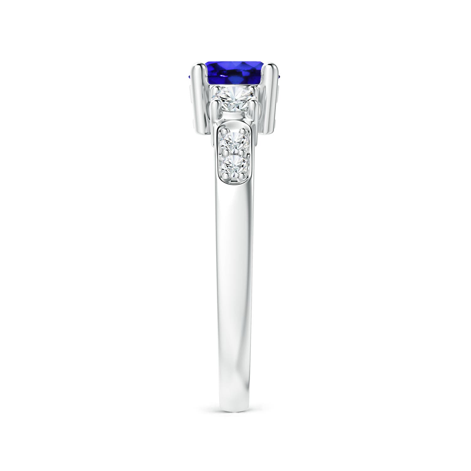 AAA - Tanzanite / 1.23 CT / 14 KT White Gold