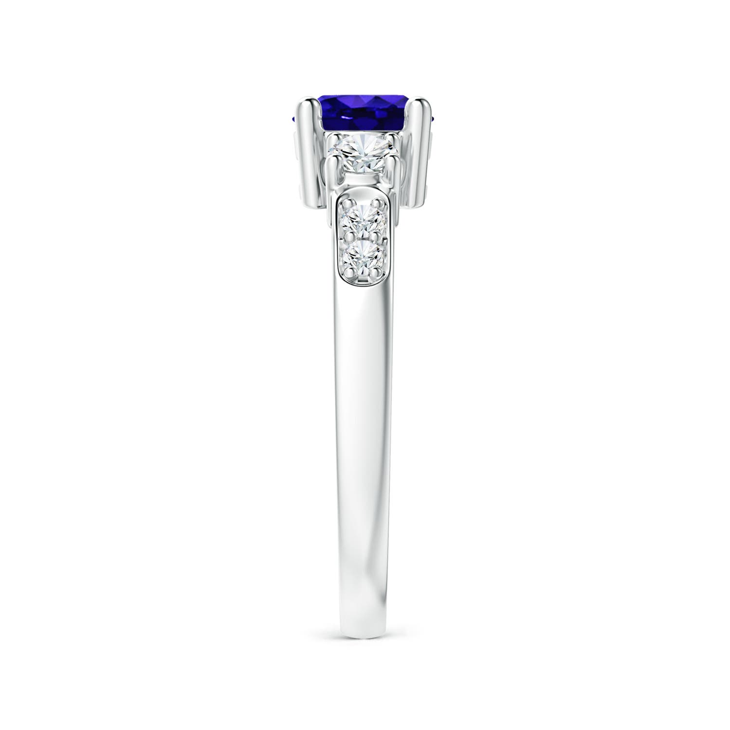 AAAA - Tanzanite / 1.23 CT / 14 KT White Gold