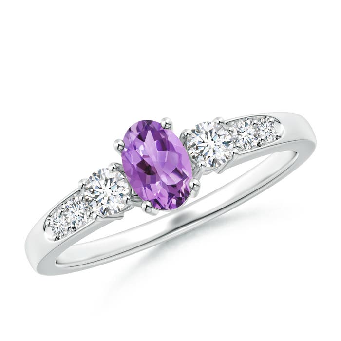 A - Amethyst / 0.73 CT / 14 KT White Gold