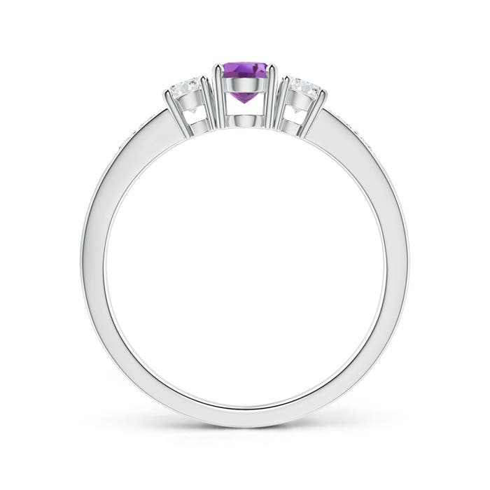 A - Amethyst / 0.73 CT / 14 KT White Gold