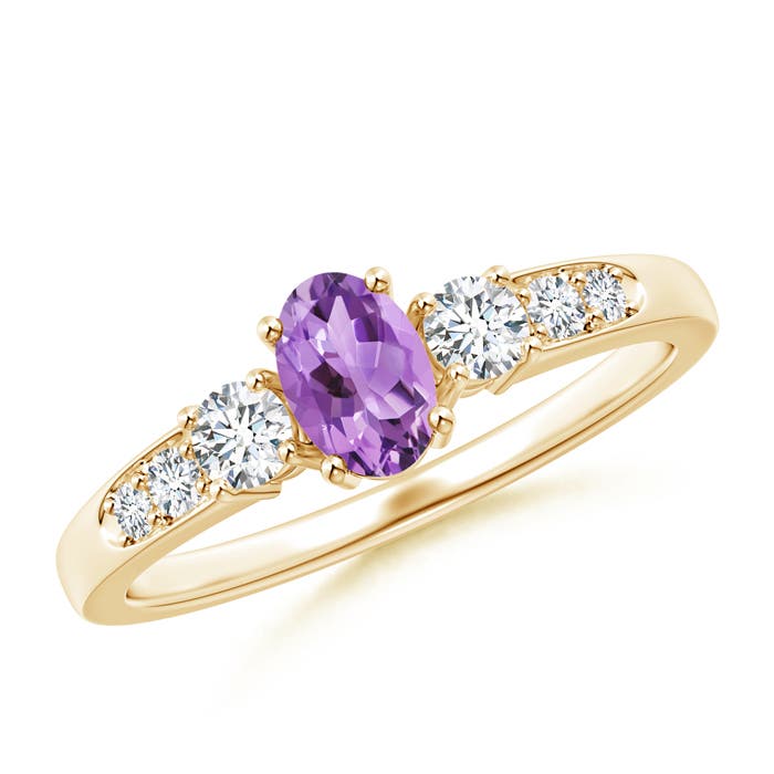 A - Amethyst / 0.73 CT / 14 KT Yellow Gold