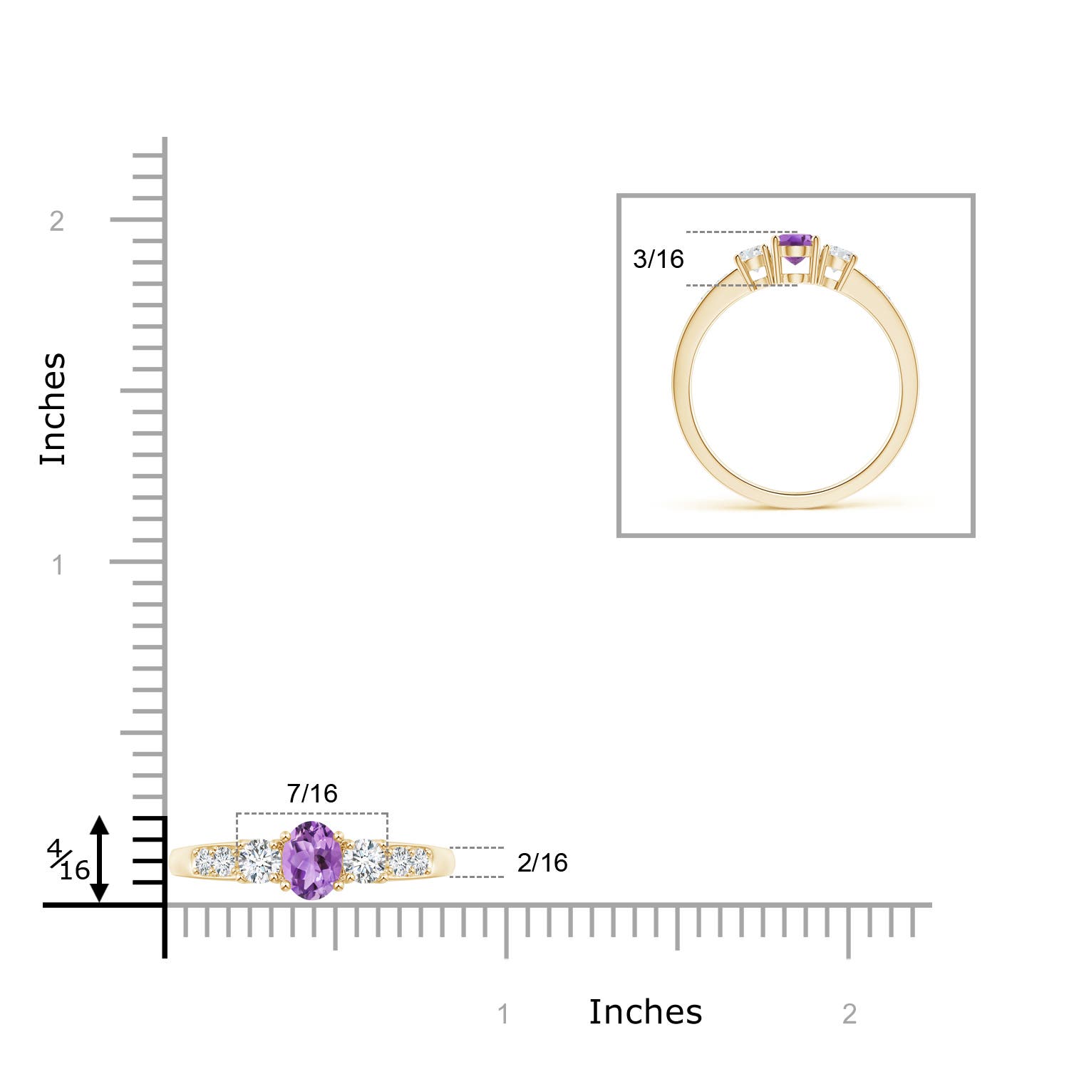 A - Amethyst / 0.73 CT / 14 KT Yellow Gold