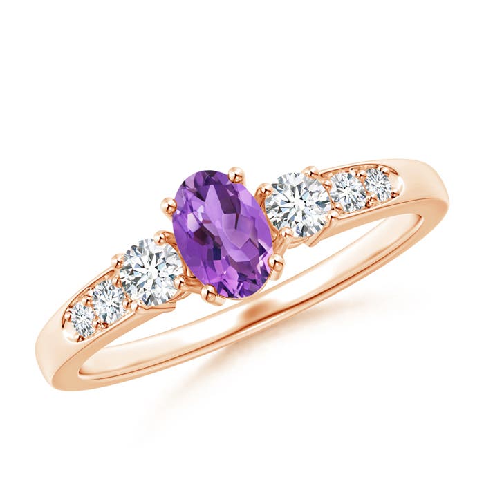 AA - Amethyst / 0.73 CT / 14 KT Rose Gold