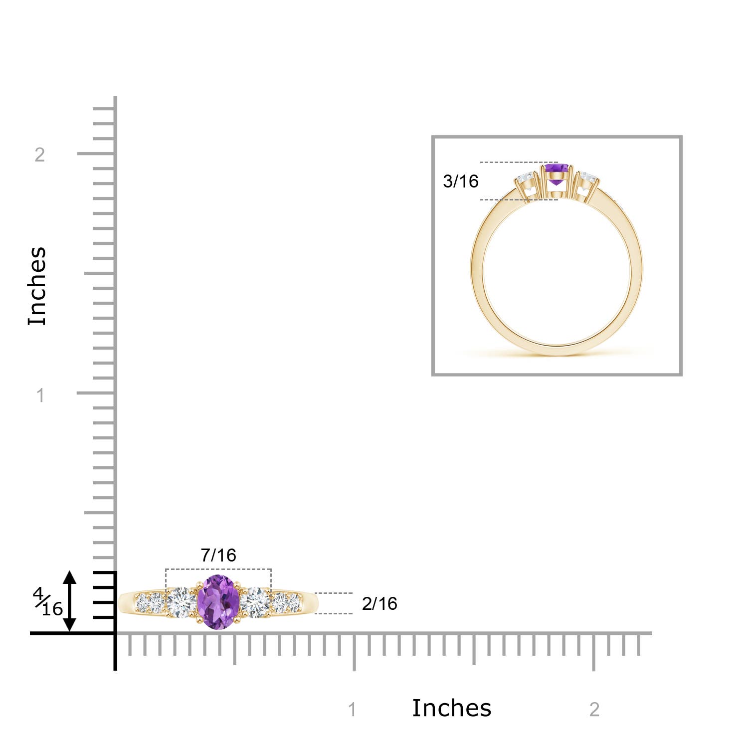 AA - Amethyst / 0.73 CT / 14 KT Yellow Gold