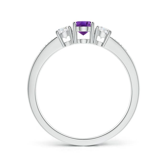 AAA - Amethyst / 0.73 CT / 14 KT White Gold