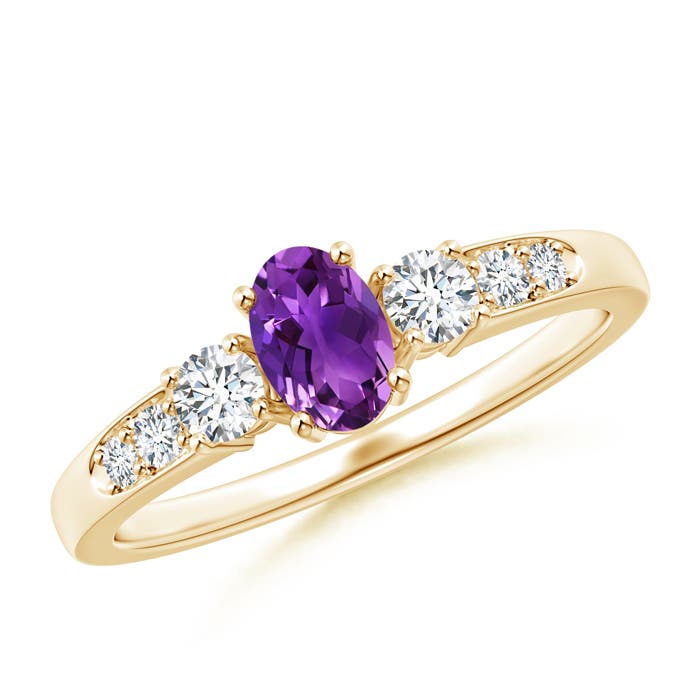 AAAA - Amethyst / 0.73 CT / 14 KT Yellow Gold