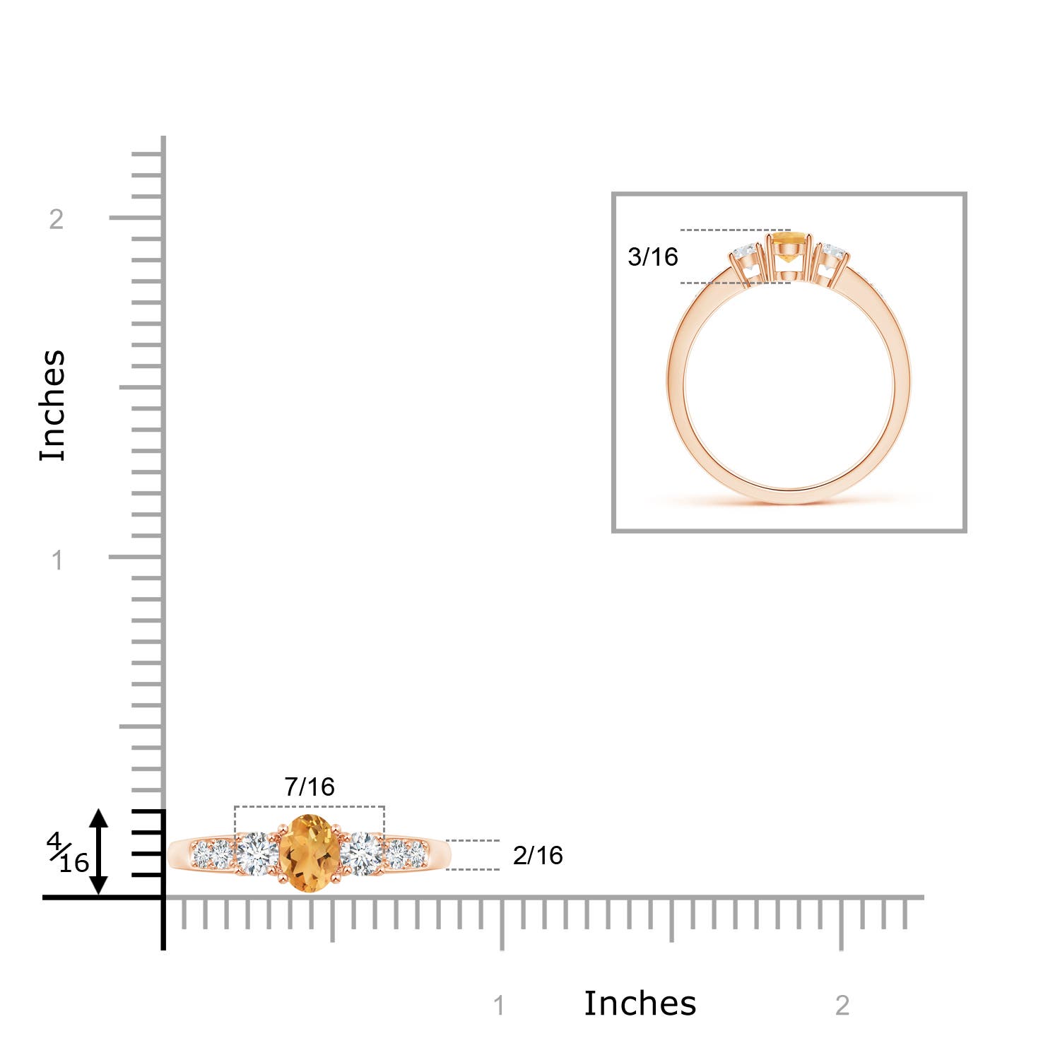 A - Citrine / 0.73 CT / 14 KT Rose Gold