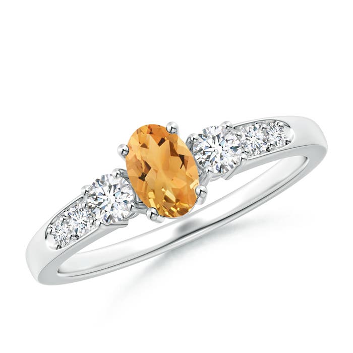 A - Citrine / 0.73 CT / 14 KT White Gold