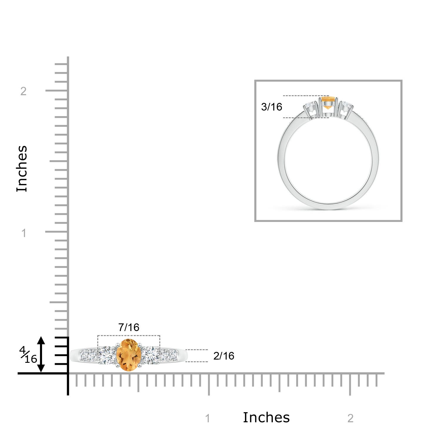 A - Citrine / 0.73 CT / 14 KT White Gold