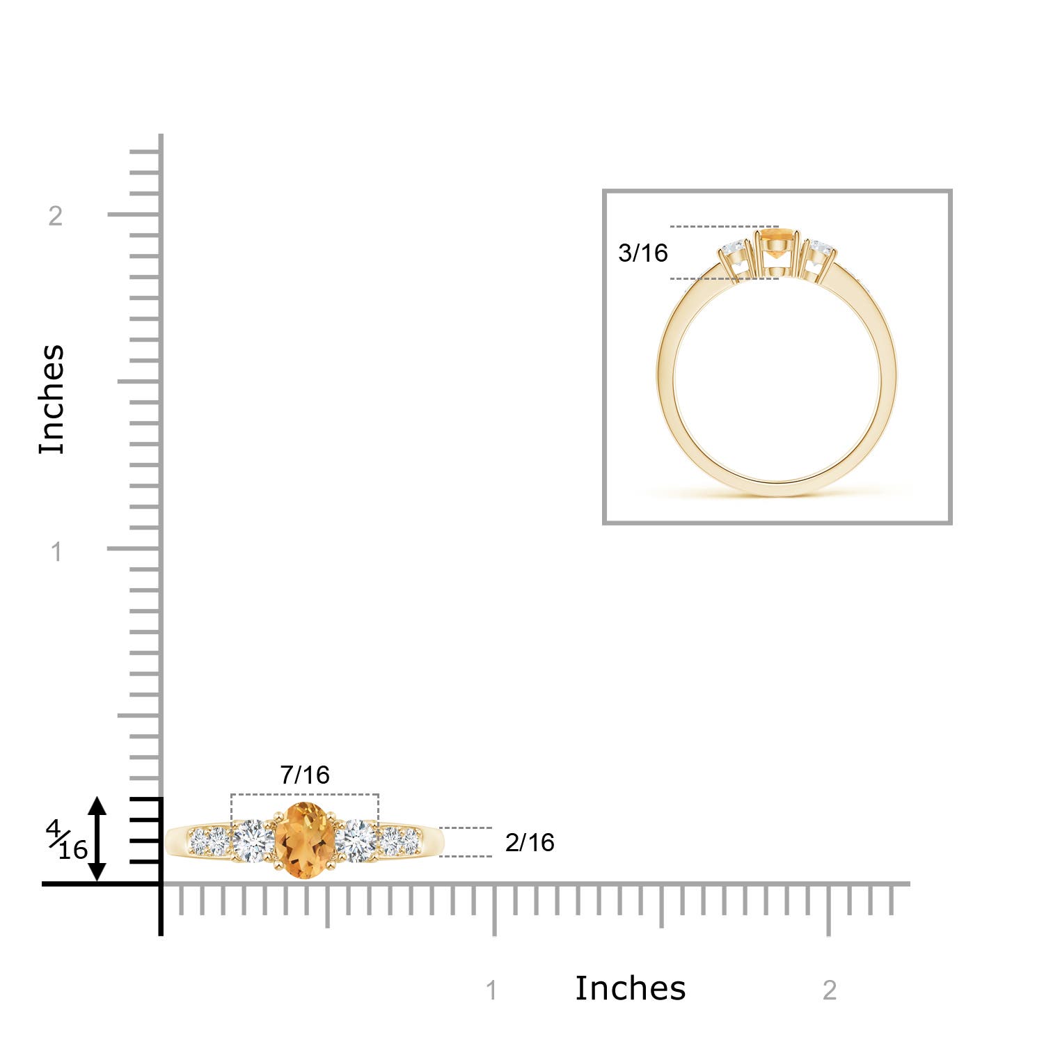 A - Citrine / 0.73 CT / 14 KT Yellow Gold