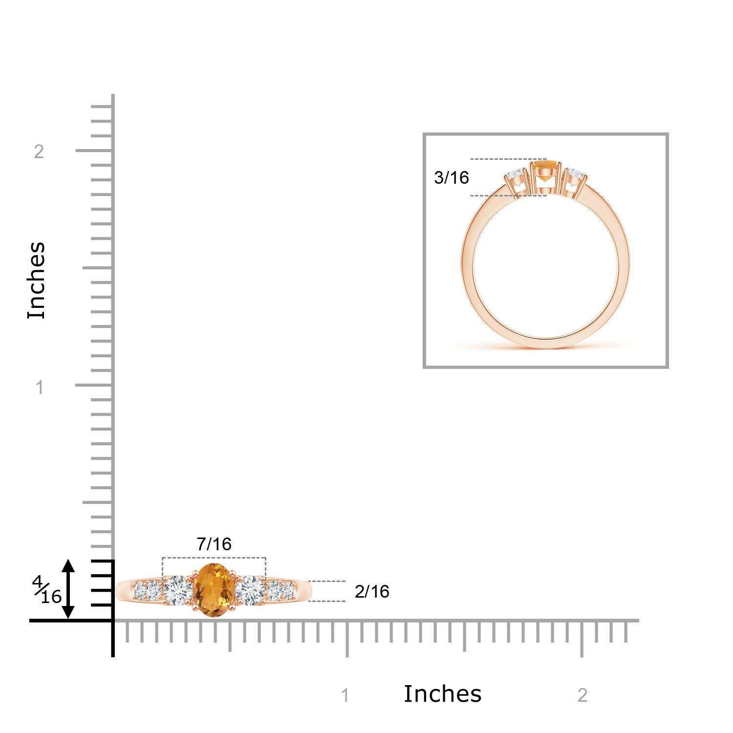 AA - Citrine / 0.73 CT / 14 KT Rose Gold