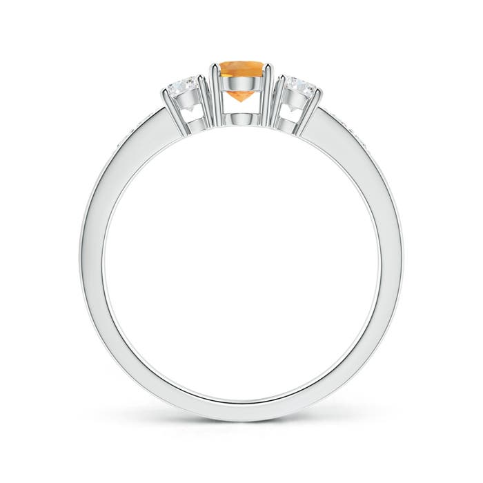 AA - Citrine / 0.73 CT / 14 KT White Gold