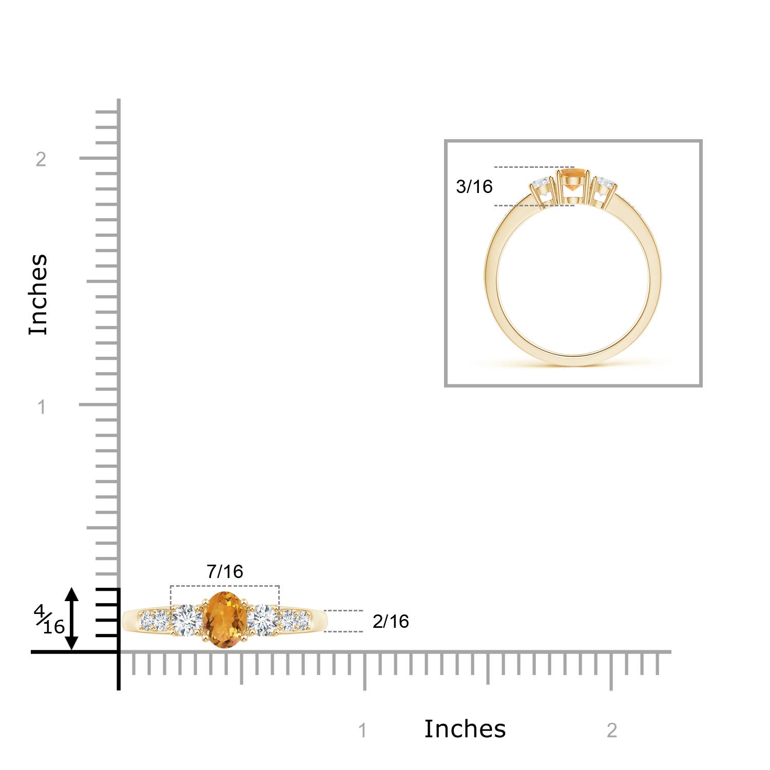 AA - Citrine / 0.73 CT / 14 KT Yellow Gold