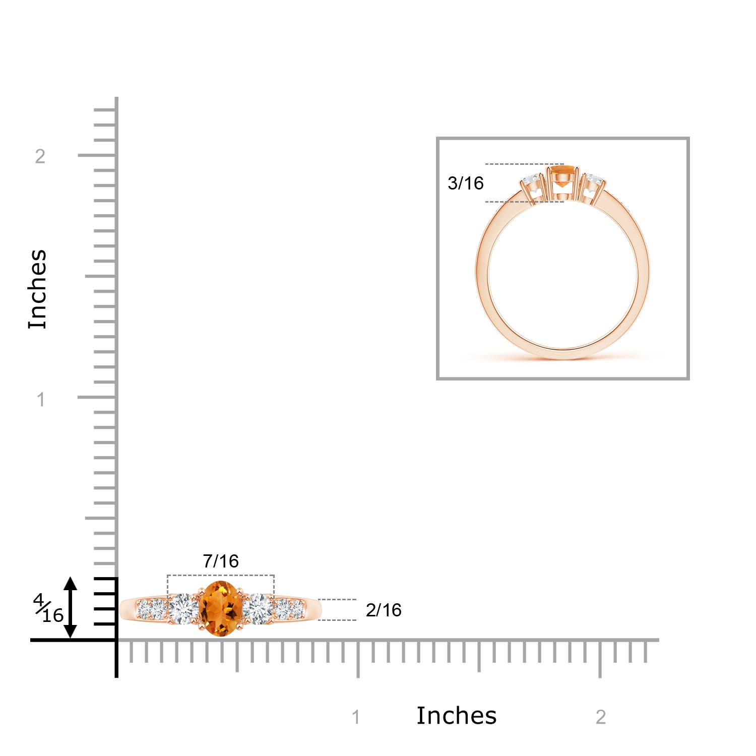 AAA - Citrine / 0.73 CT / 14 KT Rose Gold