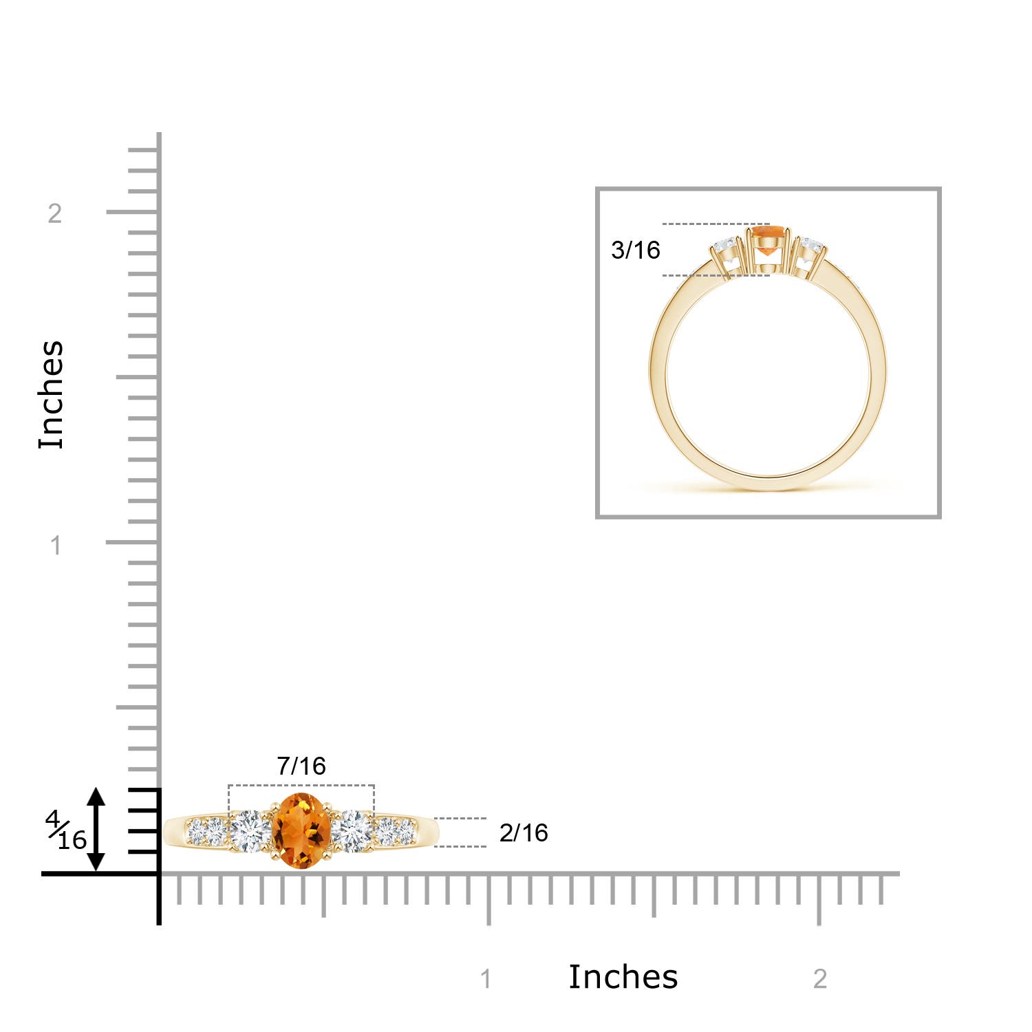 AAA - Citrine / 0.73 CT / 14 KT Yellow Gold