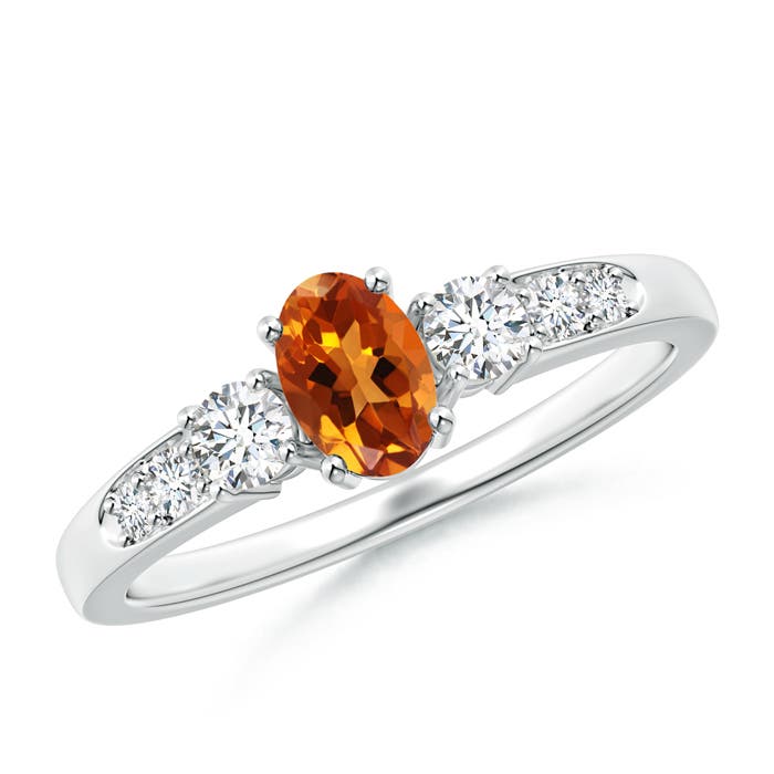 AAAA - Citrine / 0.73 CT / 14 KT White Gold