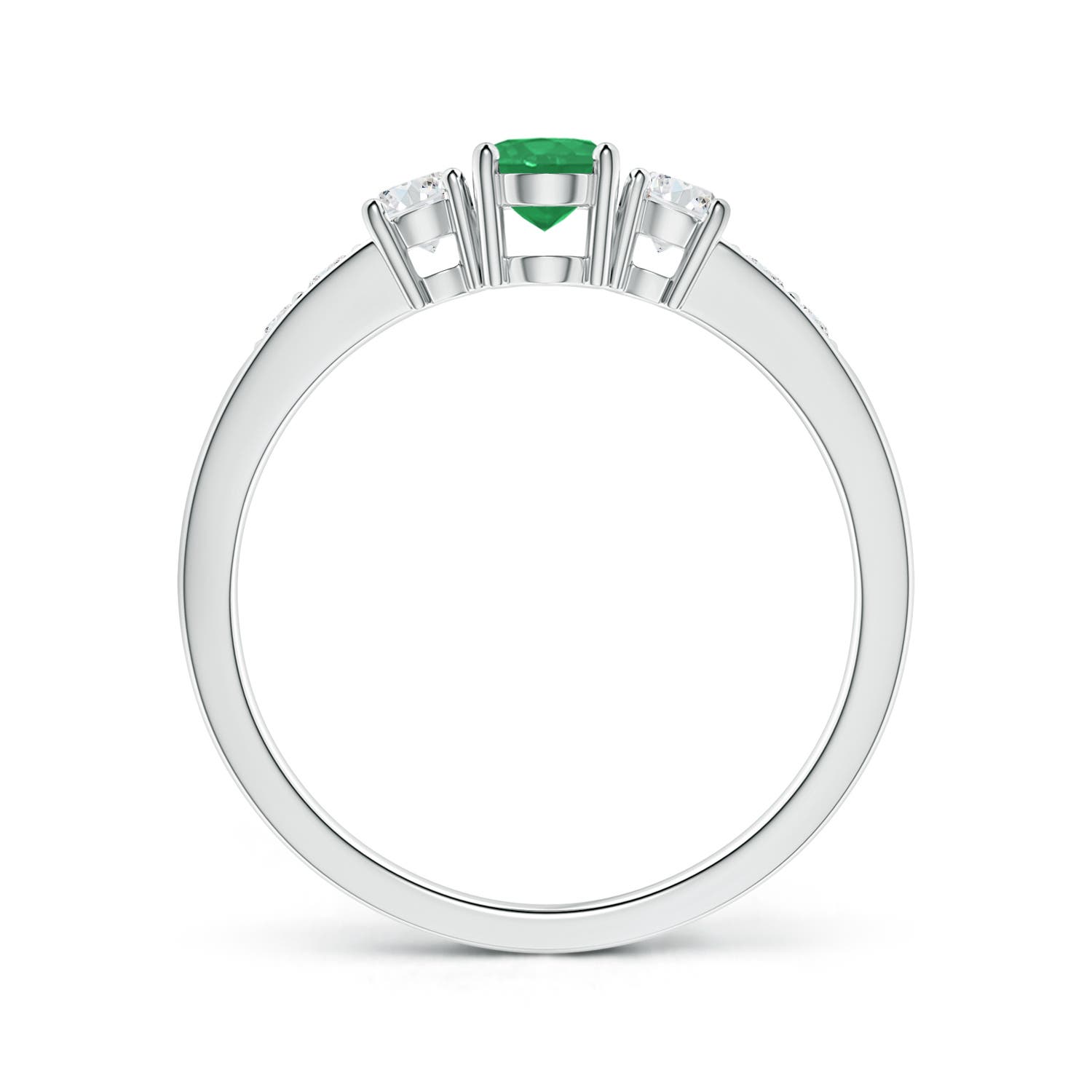 A - Emerald / 0.73 CT / 14 KT White Gold