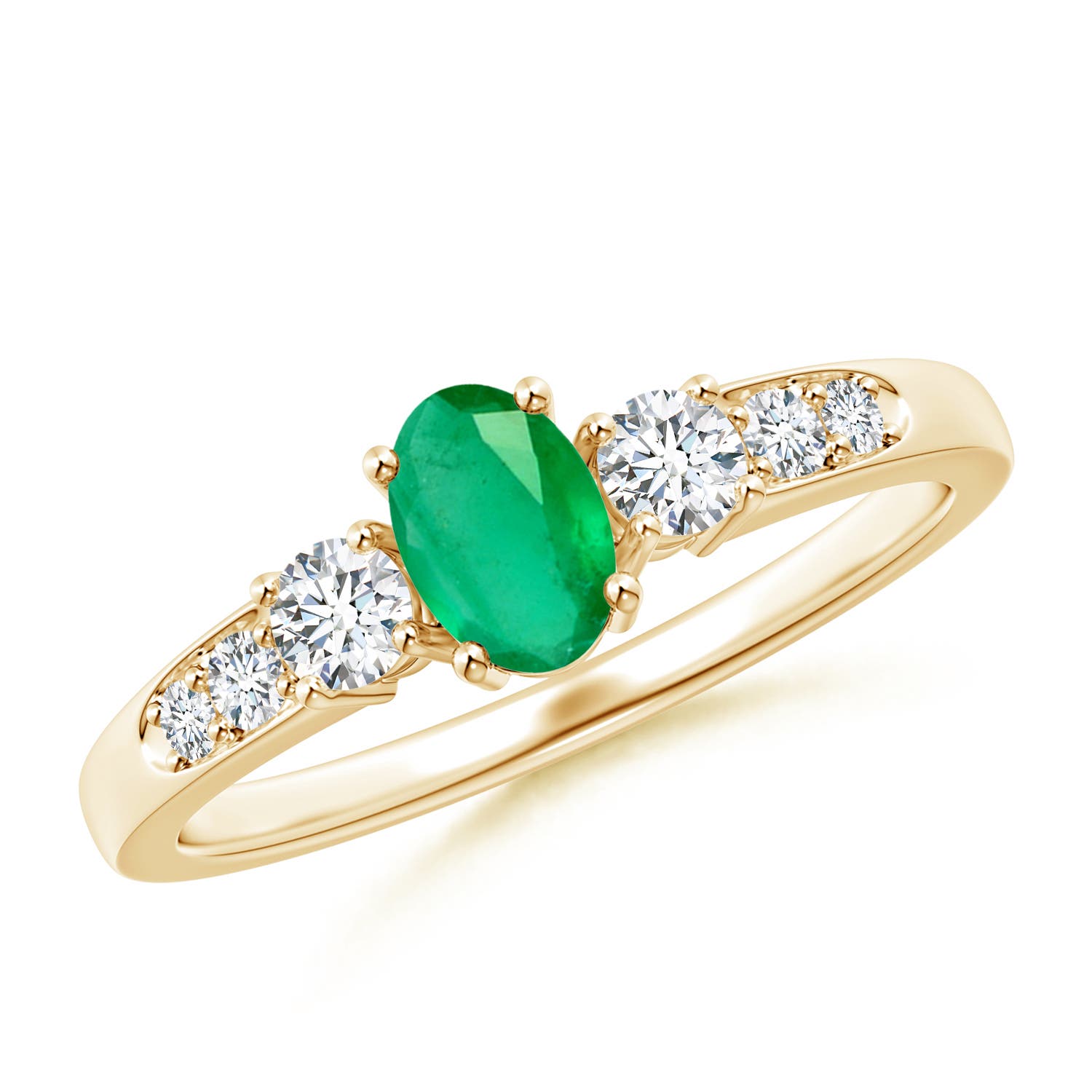 A - Emerald / 0.73 CT / 14 KT Yellow Gold