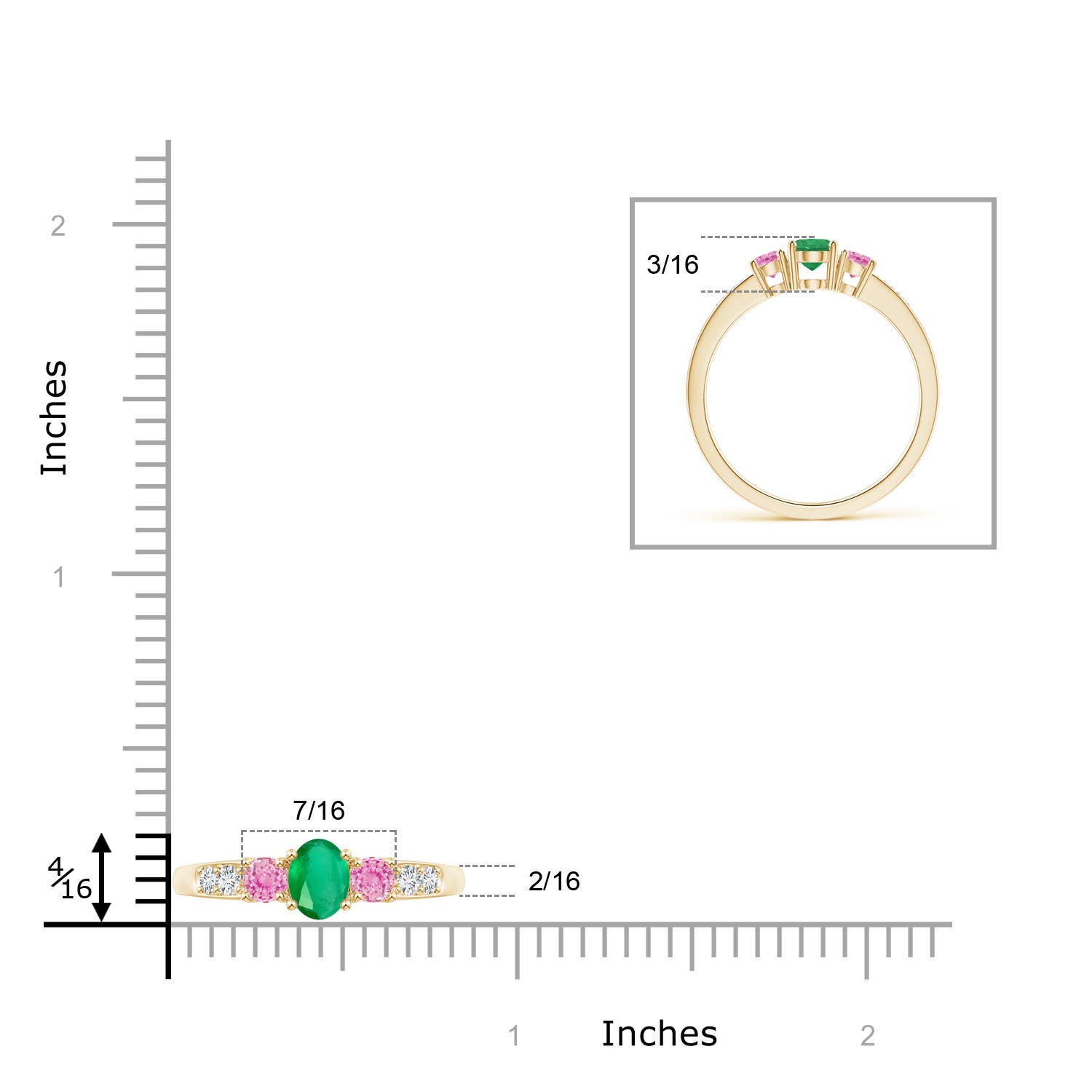 A - Emerald / 0.8 CT / 14 KT Yellow Gold