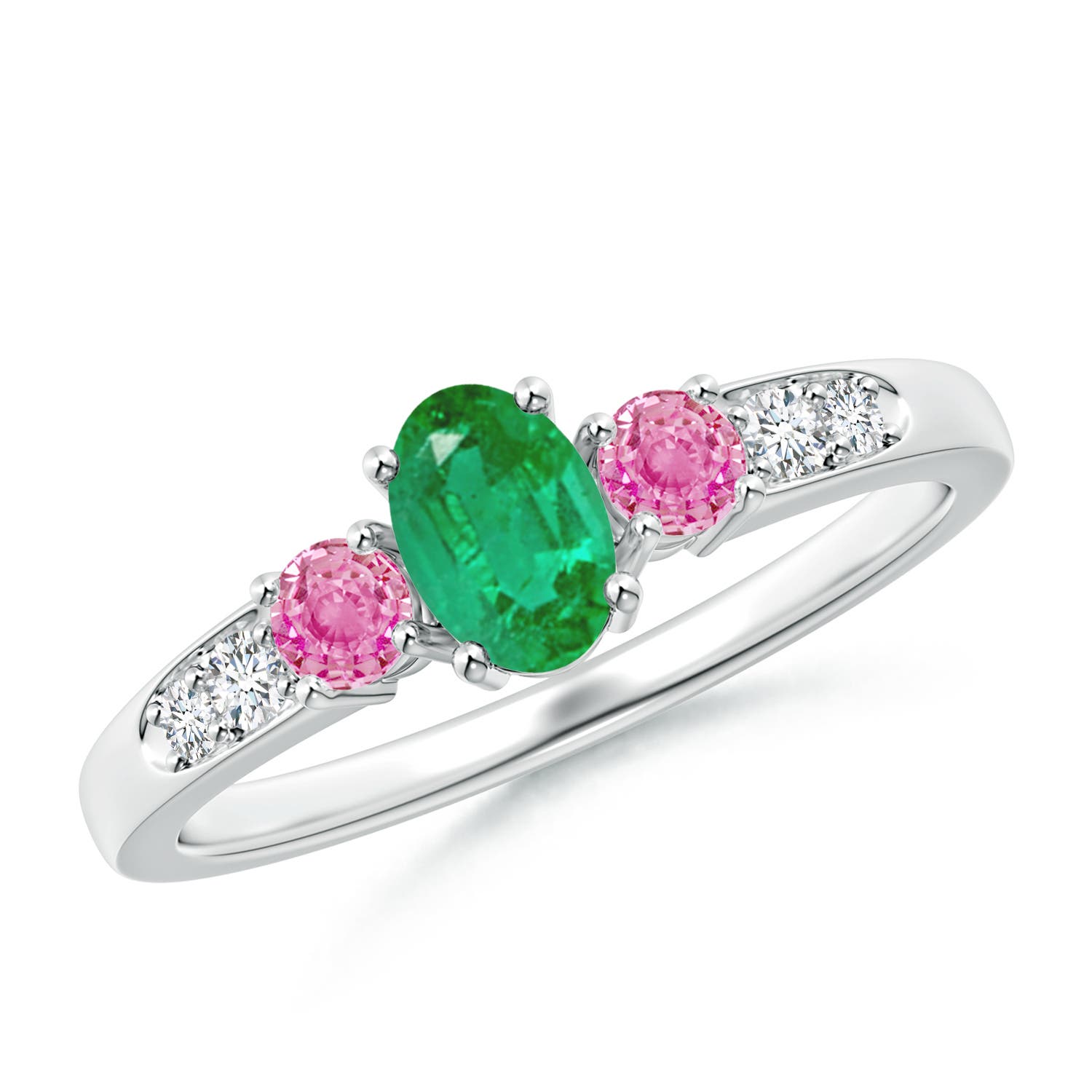 AA - Emerald / 0.8 CT / 14 KT White Gold