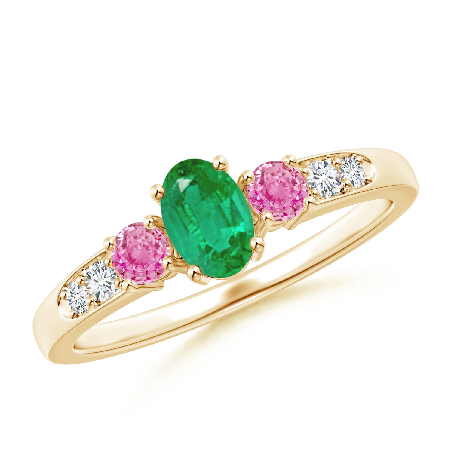 AA - Emerald / 0.8 CT / 14 KT Yellow Gold