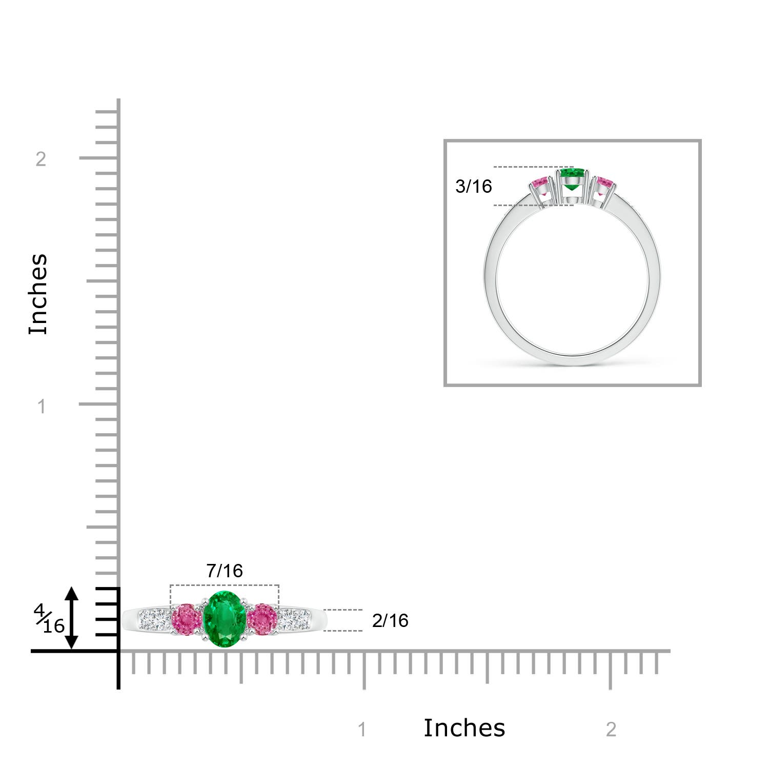 AAA - Emerald / 0.8 CT / 14 KT White Gold