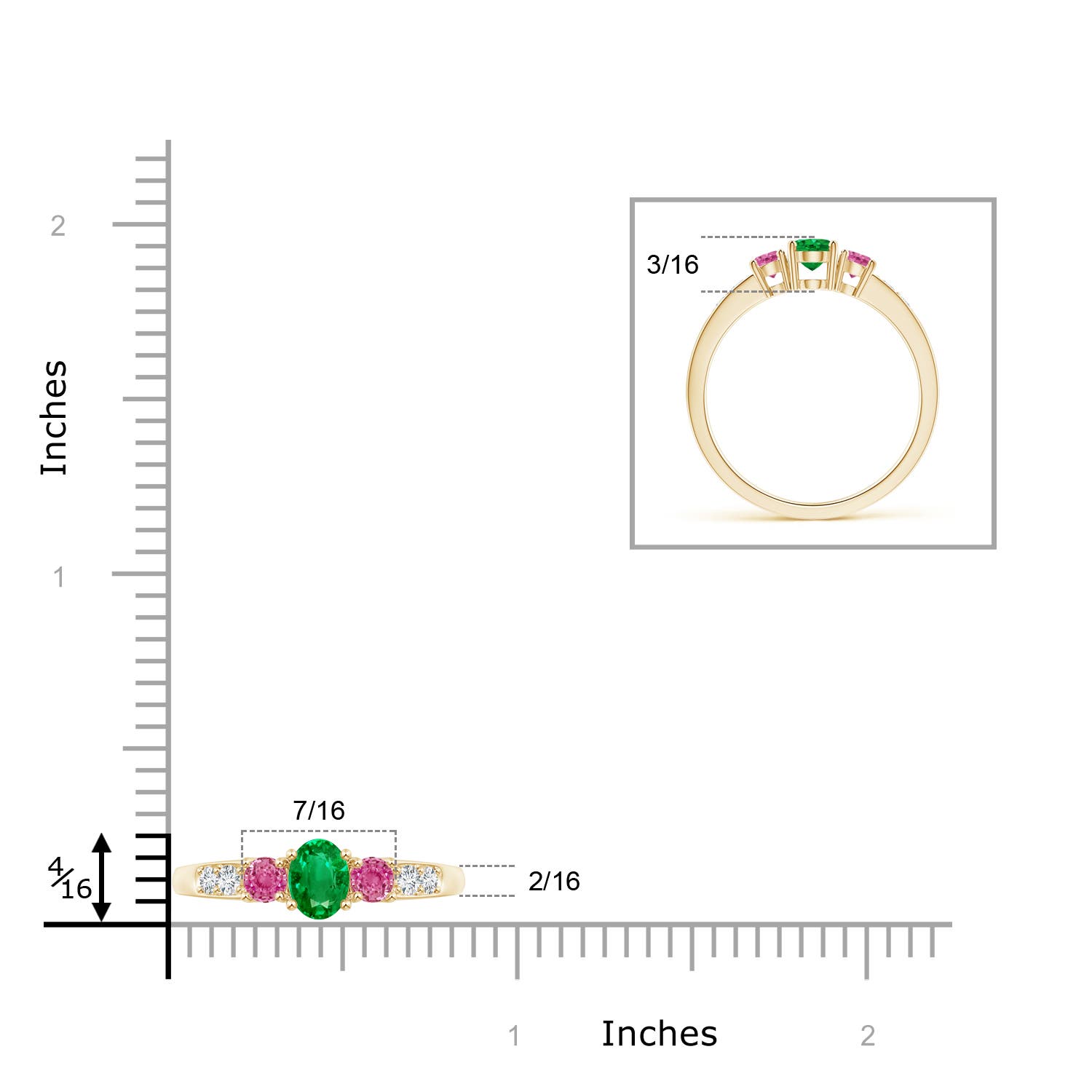 AAA - Emerald / 0.8 CT / 14 KT Yellow Gold