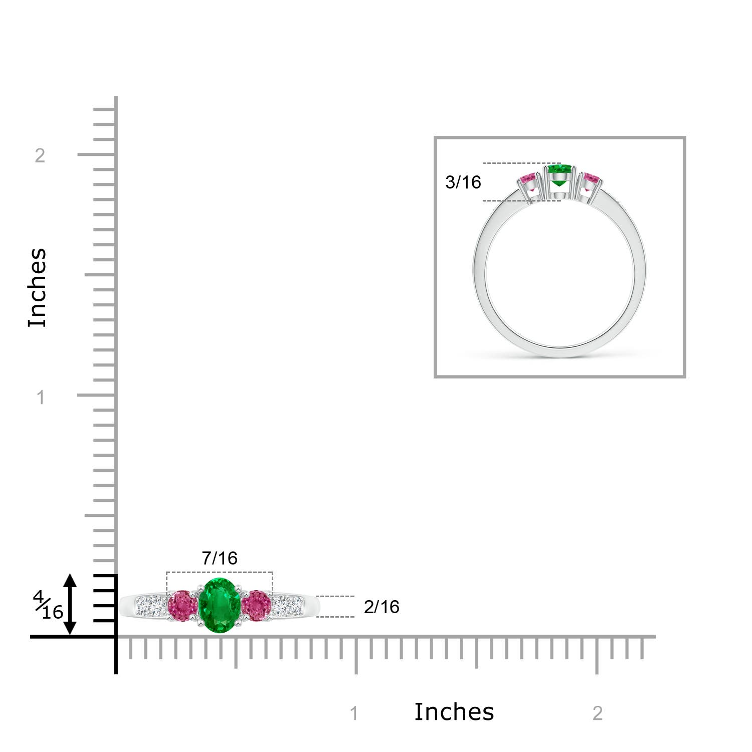 AAAA - Emerald / 0.8 CT / 14 KT White Gold