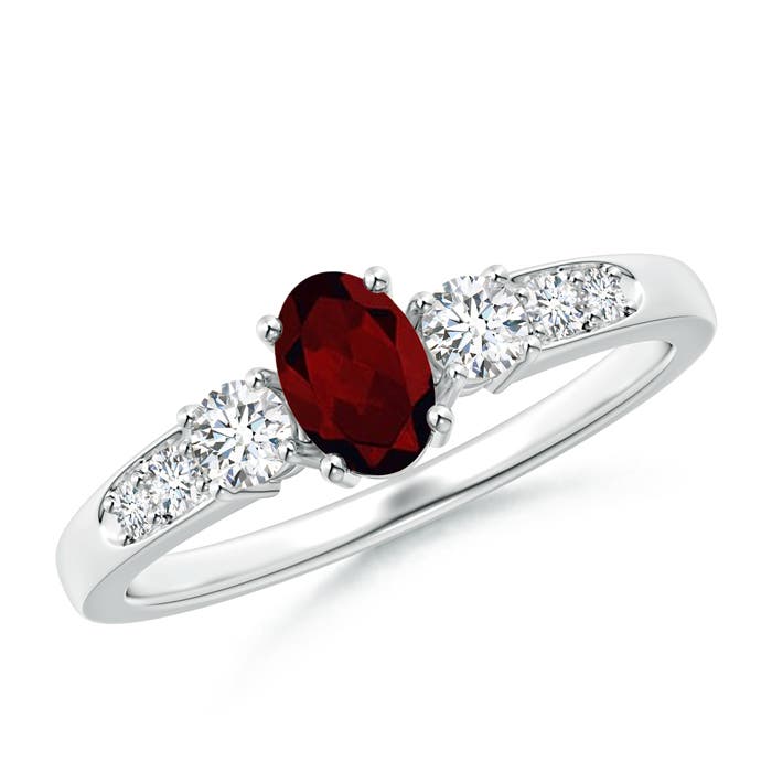 A - Garnet / 0.88 CT / 14 KT White Gold