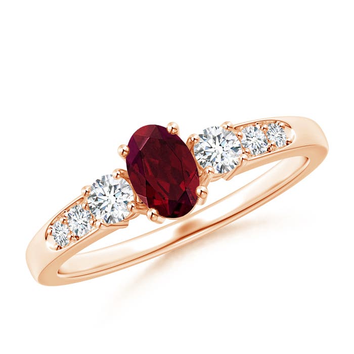 AA - Garnet / 0.88 CT / 14 KT Rose Gold