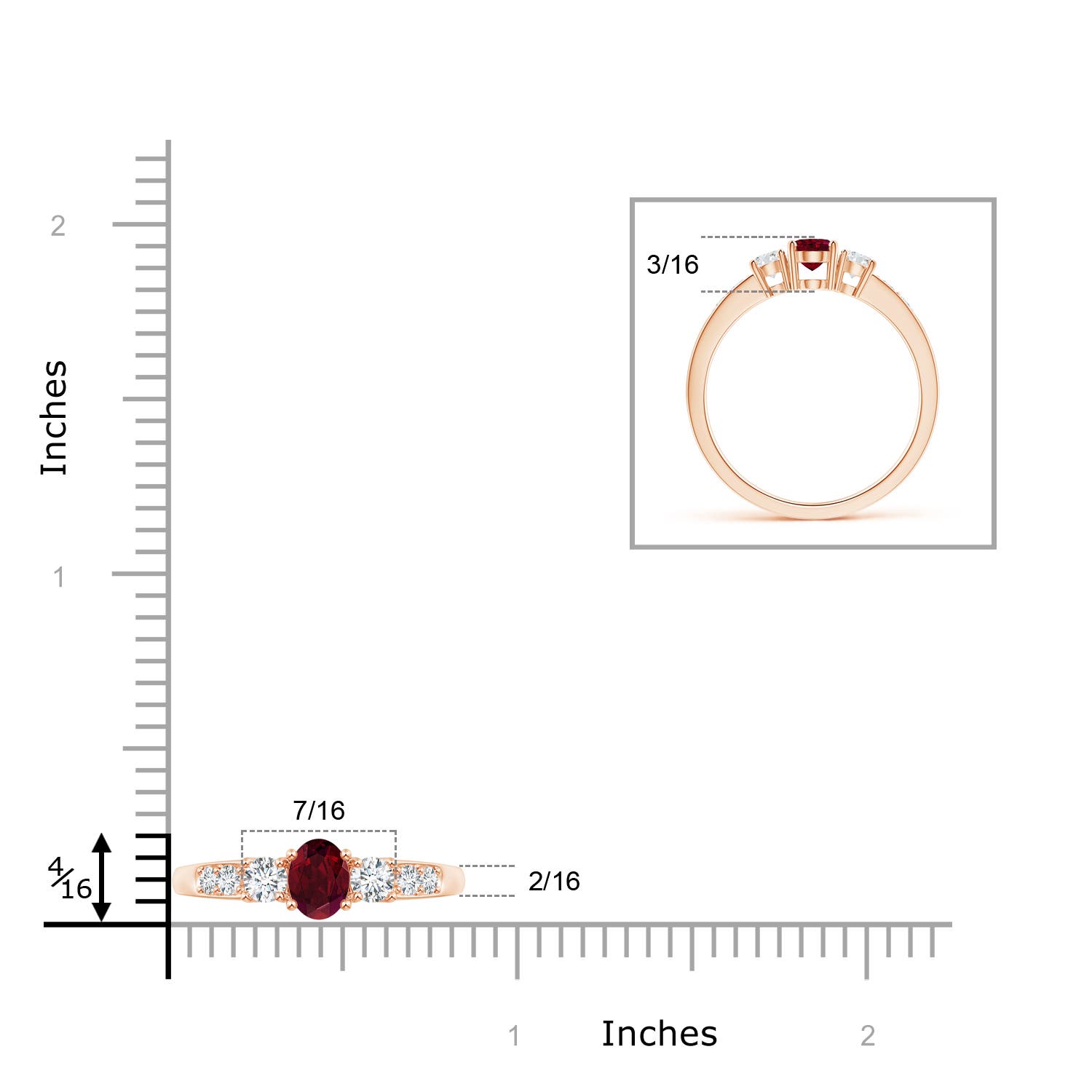 AA - Garnet / 0.88 CT / 14 KT Rose Gold