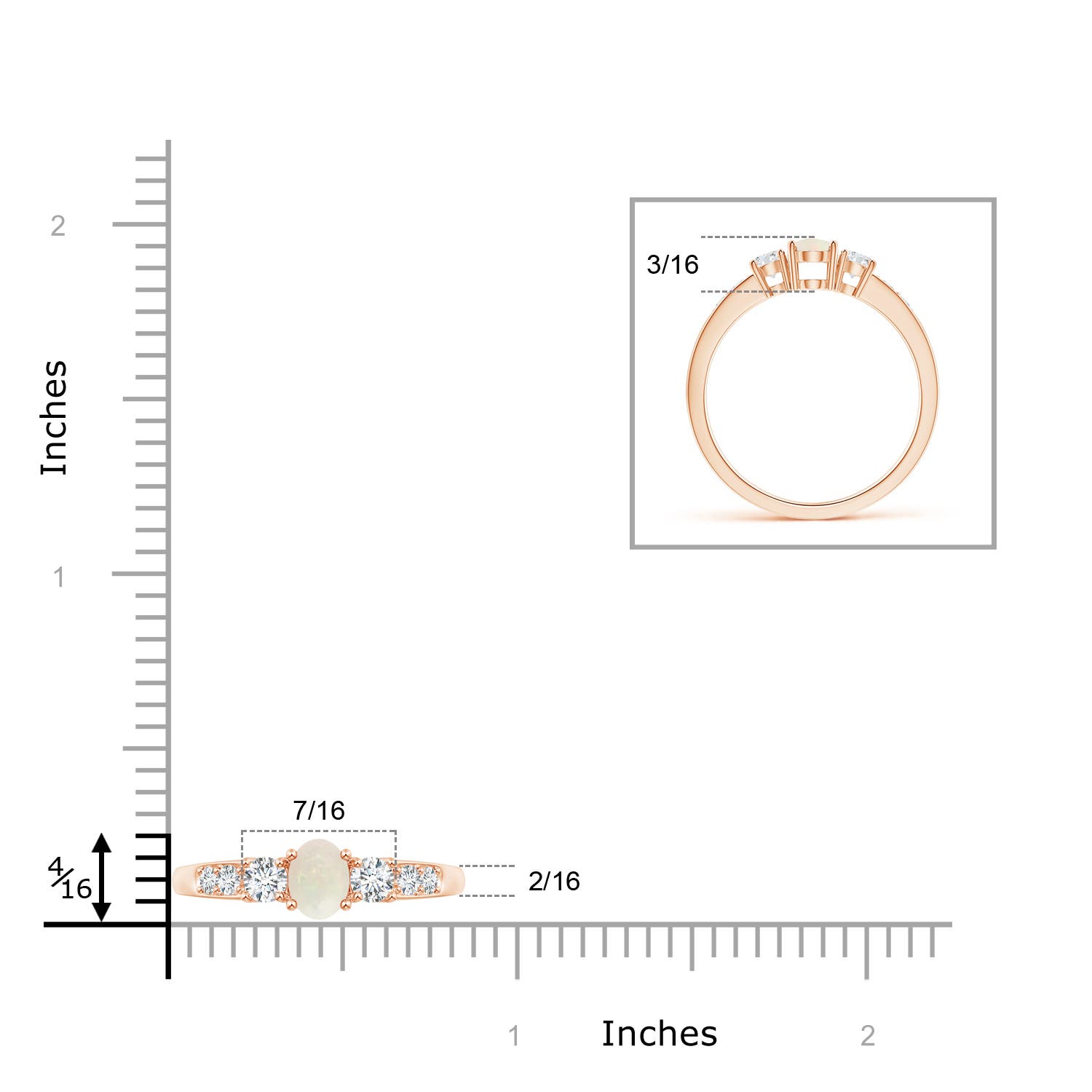 A - Opal / 0.61 CT / 14 KT Rose Gold