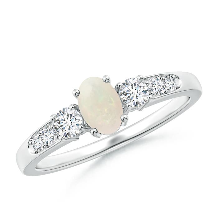 A - Opal / 0.61 CT / 14 KT White Gold