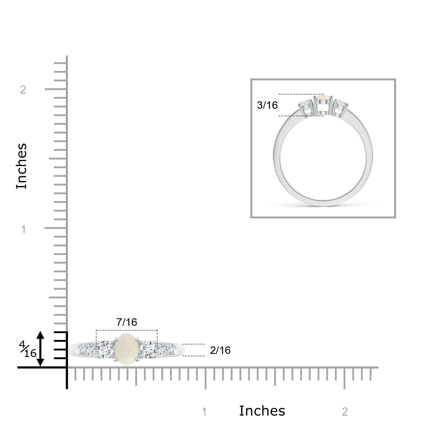 A - Opal / 0.61 CT / 14 KT White Gold