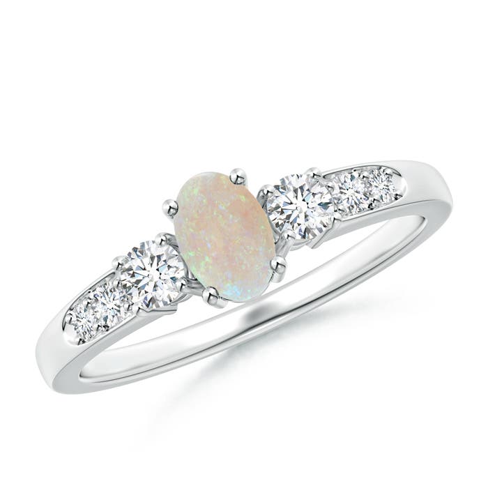 AA - Opal / 0.61 CT / 14 KT White Gold